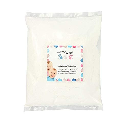 Lucky Hands Lucky Hands® Gietpoeder/gietmassa/gips/fijnste modelleerpleister - harder en stabieler dan albastgips - voor gipsafgietsels en 3D-handafdrukken van baby, kinderen, tieners en volwassenen (2000 g)
