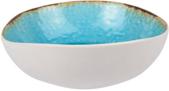 Cosy & Trendy Serveerschaal Organic Laguna Azzurro - Set van 4 19 x 18 cm - Aardewerk - Blauw