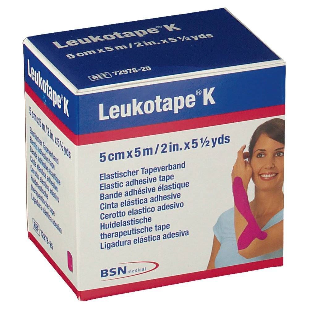 Leukotape K Roze 5cm x 5m - 1 st