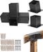 Vevor 3x Paalconnector Paalhoek 92x92mm Zwart Koolstofstaal