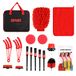 DNA MOTORING Auto Detailing Borstel Reinigingsgereedschap Set met Draagtas voor Auto Interieur & Exterieur Wiel Dashboard Vent, Rood, TOOLS-00278
