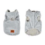 Jas Icecat Jas van imitatiebont met capuchon, klittenbandsluiting, fleecevoering, M/35 cm, ecru