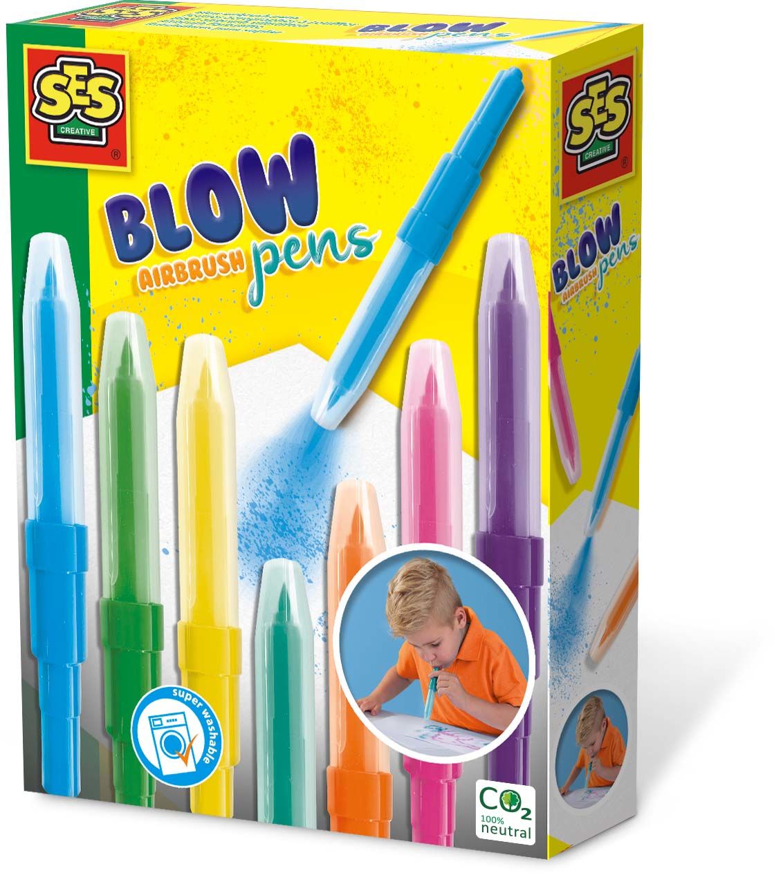 SES Creative Blow Airbrush Pens - 7 Colors - Ages 5+