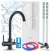 Ari Linko Ensemble de robinet de cuisine avec système de filtration d'eau par osmose inverse, pivotant à 360 degrés, cartouche en céramique, laiton, finition noire mate, modèle RO5 400 GPD