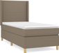 vidaXL Boxspring met matras stof taupe 90x190 cm