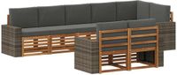 vidaXL Acacia Hout Bank Loungeset Natuurlijk en Antraciet