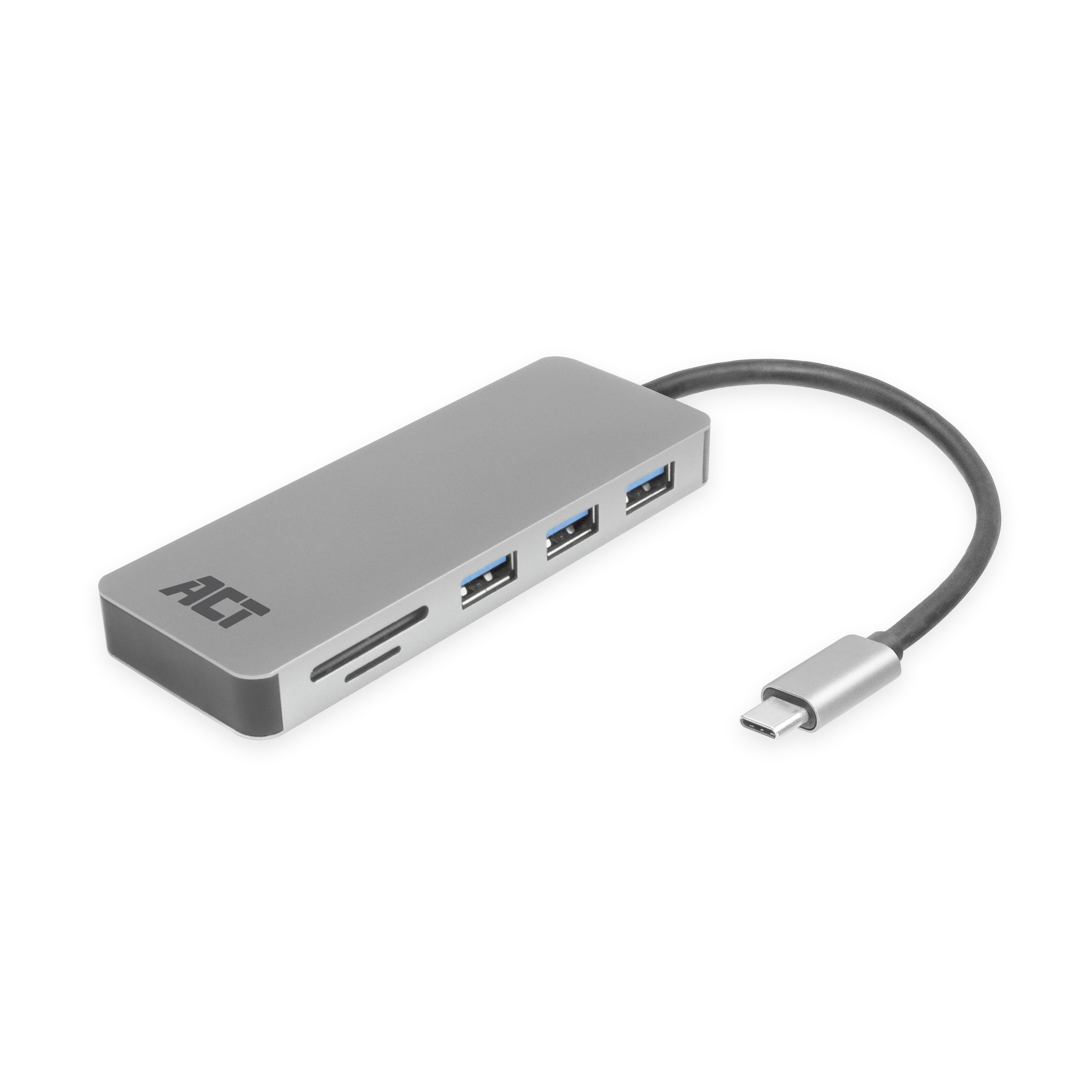 ACT AC7050 USB-C Hub - 3x USB-A, Card Reader, PD Pass-Through