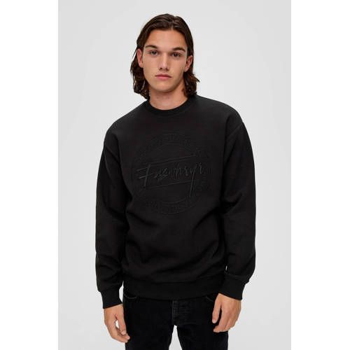 Q/S by s.Oliver sweater with print and embroidery - black
