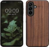 kwmobile telefoonhoesje geschikt voor Samsung Galaxy A27 5G - Hoesje met bumper in donkerbruin - Backcover - hout