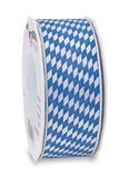 Präsent Lint, Wit/Blauw, 40 mm - 20 m
