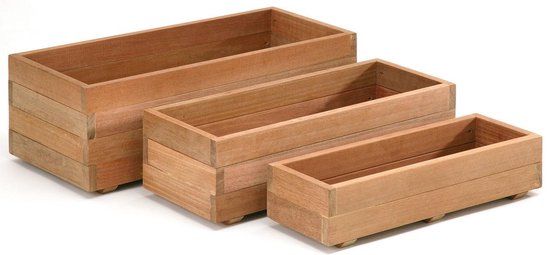 Intergard Bloembak plantenbak rechthoek hardhout bangkirai 70cm