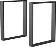 HOMCOM Pieds de table - Acier - 60x8x72cm - Noir