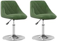 vidaXL Eetkamerstoelen draaibaar 2 st fluweel donkergroen