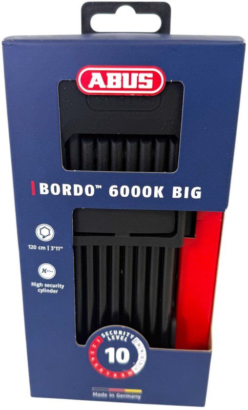 Abus Vouwslot Bordo 6000K SH - 120cm - Zwart