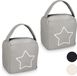 Merkloos 2x deurstopper zak - deurstop met ster - handgreep - vintage vloermodel - grijs