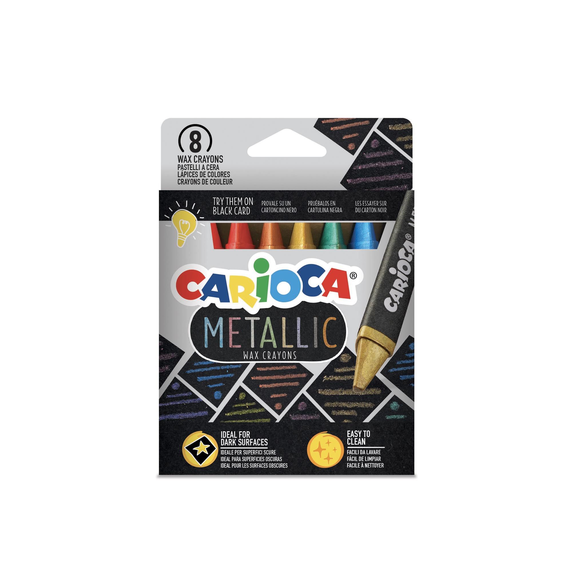 Carioca Metallic Maxi Wax - 8 stuks - Unisex