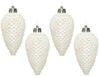 Decoris Pendentifs de Noël pommes de pin - 24x - nacre blanc - paillettes - 8 cm - plastique
