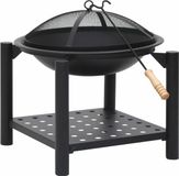 vidaXL Vuurplaats met pook 54x54x55 cm staal