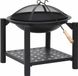 vidaXL Vuurplaats met pook 54x54x55 cm staal