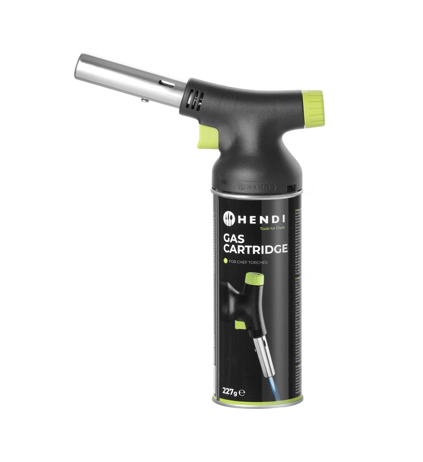 Hendi Design Koksbrander met Gasbus - Zwart - 17,5 x 6,8 x 26 cm