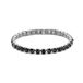 Frank 1967 7FB-0857 – Heren Armband – Tennis Armband – Zwarte Zirkonia – Zilverkleurig Staal – 3 mm – 21 cm