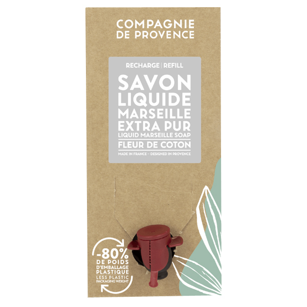 Compagnie de Provence Savon de Marseille vloeibare handzeep Extra Pur Fleur de Coton 3 liter eco-navulling
