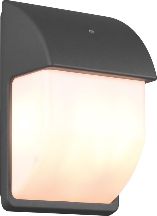 BES LED LED Tuinverlichting met Dag en Nacht Sensor - Buitenlamp - Trion Menaki - E14 Fitting - Spatwaterdicht IP44 - Ovaal - Mat Antraciet - Aluminium