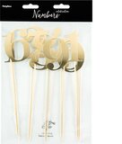 PartyDeco Cake Toppers Tafelnummers - Goud Set/11