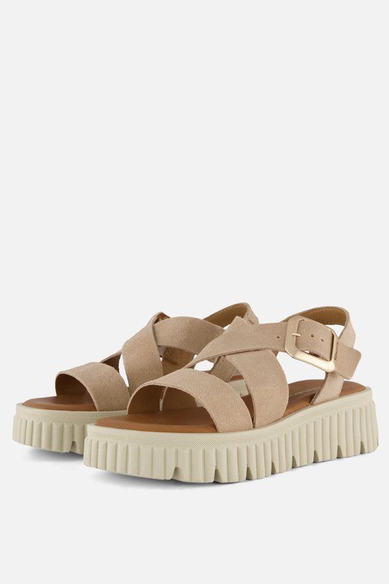 Tamaris Sandalen beige Suède - Maat 37