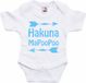 Bellatio Decorations Baby rompertje - hakuna mapoopoo - blauw - glitter - kraam cadeau - babyshower 80