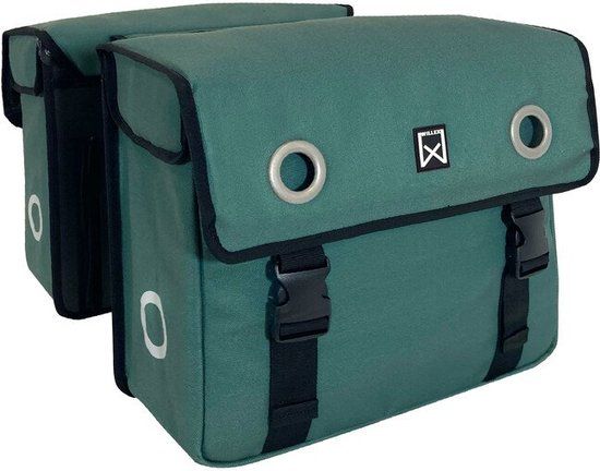 Willex Dubbele Canvas Fietstas - 30L - Groen