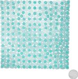 Relaxdays anti slip douchemat - met zuignappen - vierkant - 53 x 53 cm - turquoise