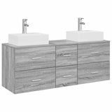 vidaXL Badkamerkastenset 3 st Grijs Sonoma 129 x 41 x 79.5 cm