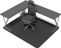 NYFITY Bureaustoelmat voor harde vloeren, slipbestendige zware onderbureaustoelmat voor hardhouten vloer, 76 x 139 cm, zwart