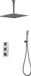 Mawialux Thermostatische Inbouw Regendoucheset - Vierkant - Geborsteld RVS - Hake