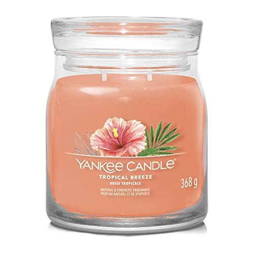 Yankee Candle Signature geurkaars | Gekruide tropische bries middelgrote pot kaars met dubbele lonten | soja wax mix lange brandende kaars | perfecte cadeaus voor vrouwen (1630019E)