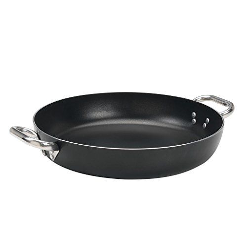 Pentole Agnelli Aluminium zwart 3 mm Crystal Omelet Pan met 1 handvat, Diameter 36 Cm.
