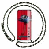Tumundosmartphone Transparante beschermhoes voor Nothing Phone 2a 5G, met koord, groen/goud