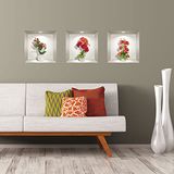 3D-stickers Dahlia Effect Rood Oranje Bloemen Wandsticker 40 x 120 cm