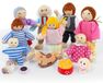 Maison de poupées en bois, ensemble familial comprenant 13 pièces