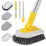Brosse de nettoyage Brosse de bain Brosse à récurer - 80 à 128 cm - 3-en-1 - Manche extensible