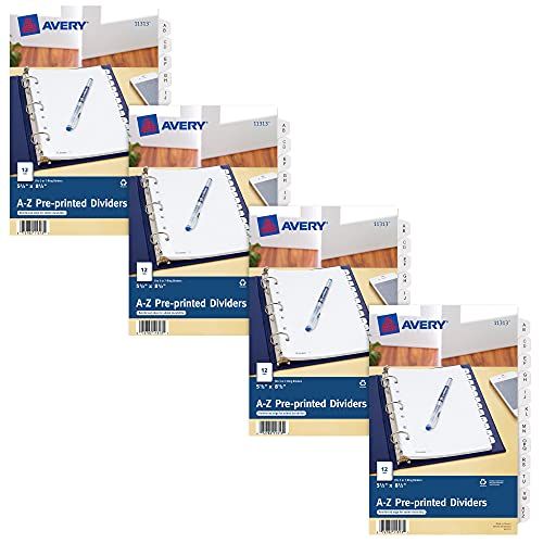 Avery Register A-Z - 12 Registers - 21.5 x 14.5 cm - 4 Sets