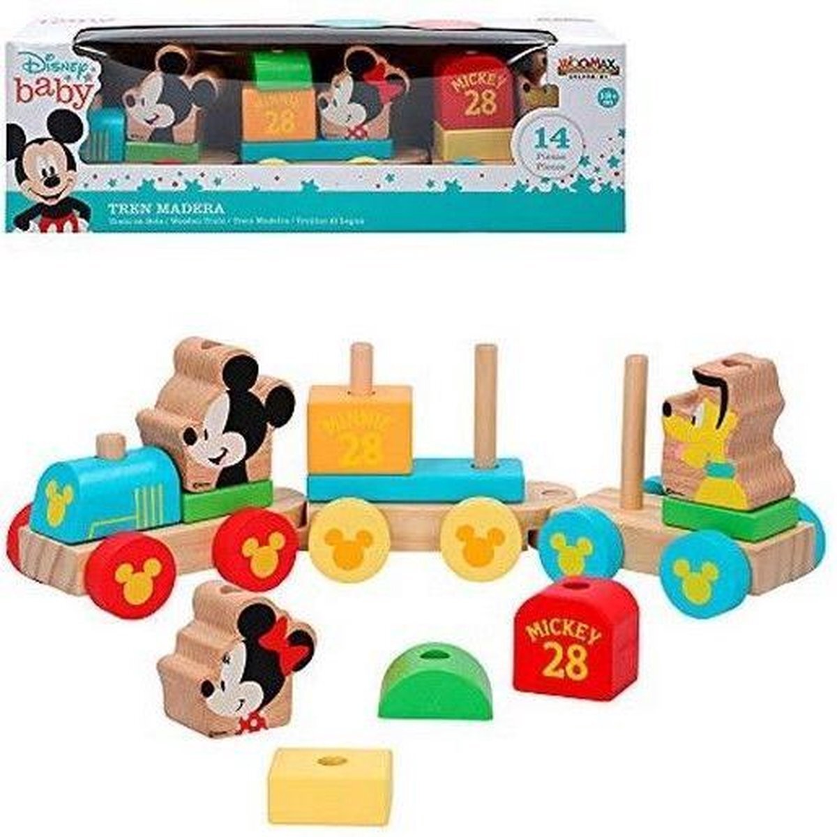 Bigbuy Fun 48702 houten koord Micky en Minnie 34 cm