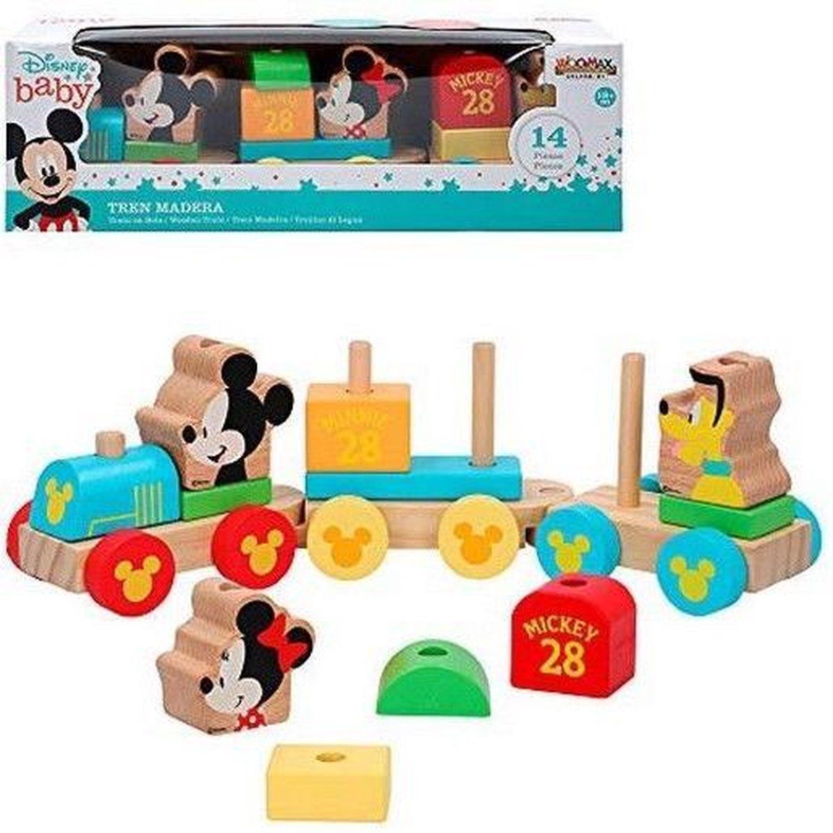 Bigbuy Fun 48702 Houten Koord Micky en Minnie 34 cm