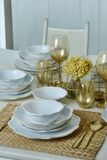Keramika Serviesset - White/Gold Romeo - 24 delig - 6 persoons - Stoneware