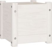 vidaXL Plantenbak 31x31x31 cm massief grenenhout wit