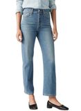 Levi's Ribcage Straight Ankle Cotton Linen Jeans Blue Taille: W24L27