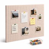 Merkloos / Sans marque Relaxdays Prikbord vilt - set van 9 - lichtgrijs