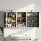 vidaXL Badkamerkastenset 3 st 126 x 16 x 62.5 cm Bewerkt hout