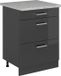 Vicco R-Line Meuble bas de cuisine – 60 cm WB Marbre Anthracite Laqué brillant